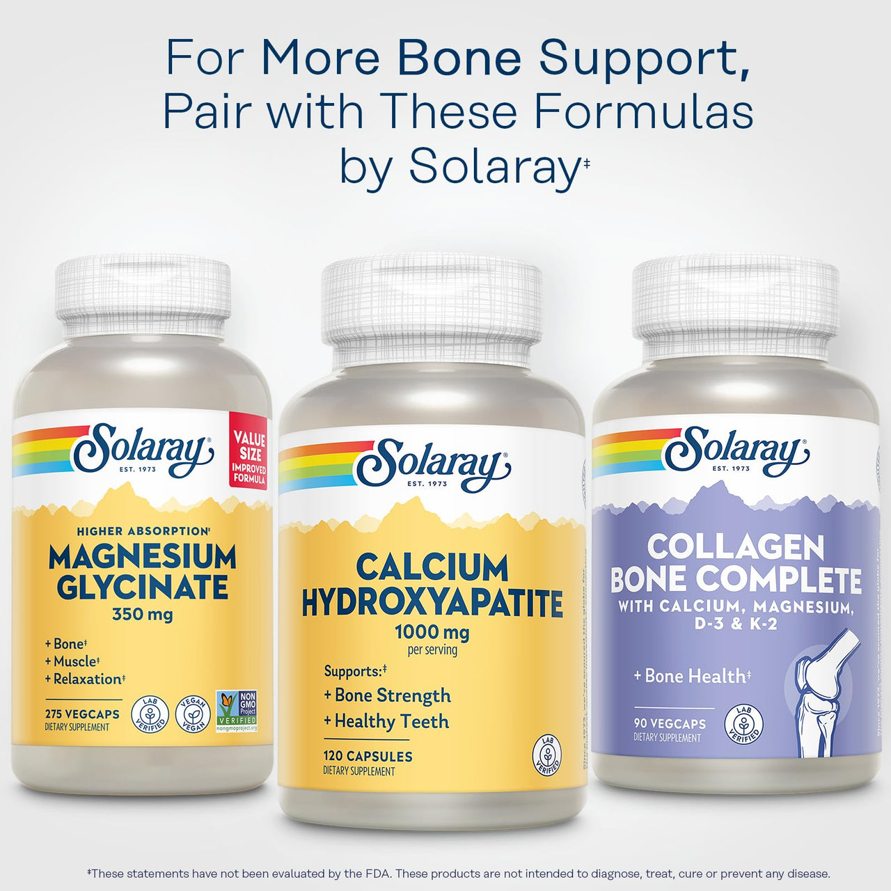 Solaray Calcium Hydroxyapatite 1000mg - Calcium Supplements for Women & Men, Hydroxyapatite Powder Capsules, Healthy Teeth and Bone Support - 120 Capsules