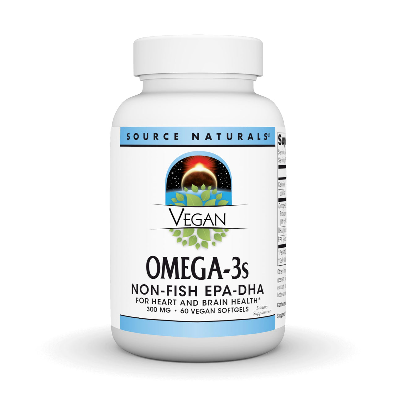 Source Naturals Vegan Omega-3s, Non-Fish EPA-DHA, for Heart and Brain Health Support* 300 mg - 60 Vegan Softfgels