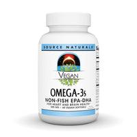 Thumbnail for Source Naturals Vegan Omega-3s, Non-Fish EPA-DHA, for Heart and Brain Health Support* 300 mg - 60 Vegan Softfgels