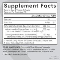 Thumbnail for Sports Research® Ashwagandha Softgels with Coconut MCT Oil - Natural Adaptogen Made with Shoden® Ashwa for Relaxation, Calm & Sleep Support - Gluten Free & Vegan Friendly - 60 Count