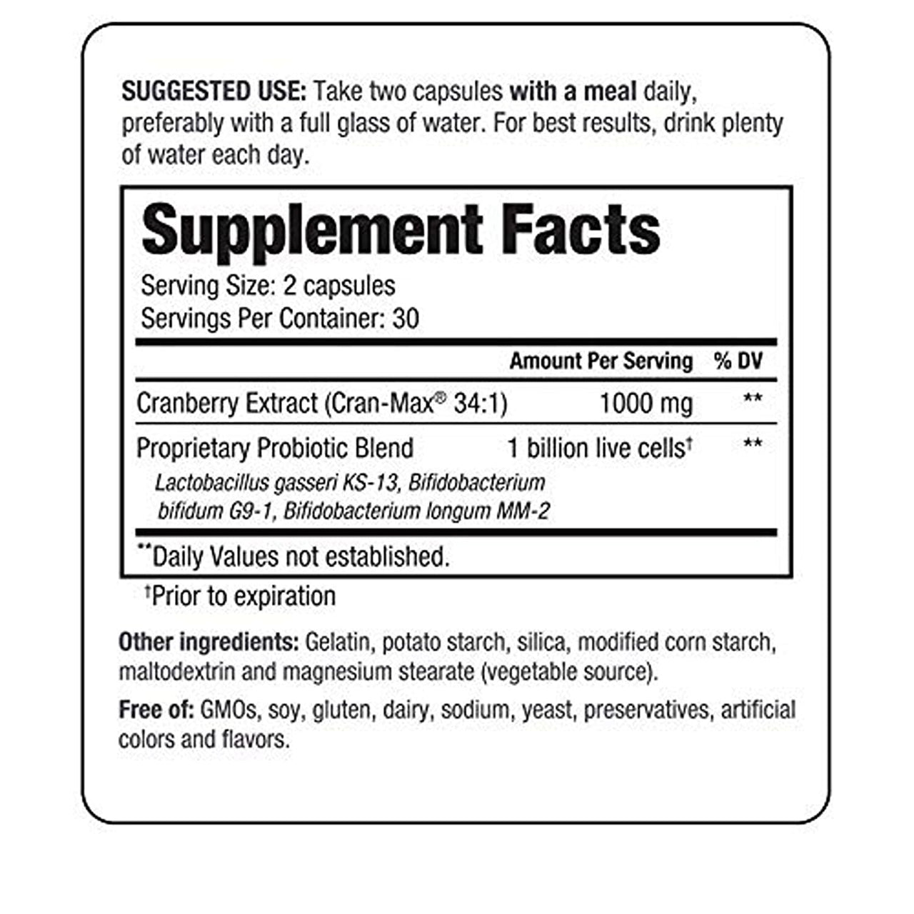 Kyolic Kyo-Dophilus Cran+ Probiotic, Urinary Tract and Bladder Health*, 60 Capsules