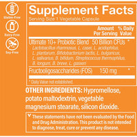 Thumbnail for The Vitamin Shoppe Ultimate 10+ Probiotics 50 Billion CFU - 10 Probiotic Strains for Digestive Health, Immune & Gut Support (30 Vegetable Capsules)
