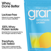 Thumbnail for GRAMMS Clear Protein Powder Packets 20G Protein for Women & Men & Lactose Free, Grass-Fed Whey Isolate, Gluten Free, Zero Sugar, Gut Friendly, Non-Bloating (Lemonade-10 Servings)