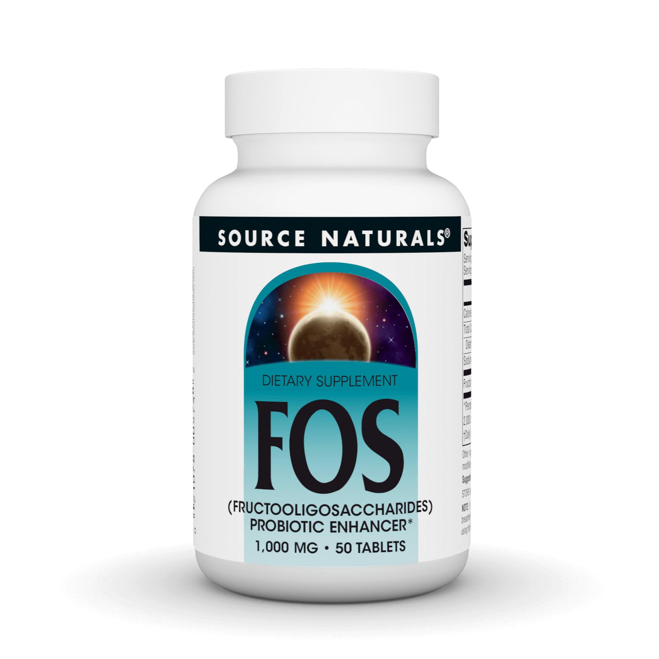 Source Naturals FOS 1000 mg Fructooligosaccharides Probiotic Enhancer - 50 Tablets
