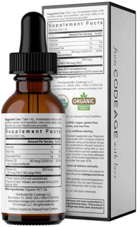 Thumbnail for Codeage Liquid D3+K2 Vitamins USDA Organic - Vitamin D3 2000 IU, Vitamin K2 (MK4 & MK7) Liquid Drops - Immune Support - Unflavored - Organic MCT Oil - Non-GMO - 1 fl oz
