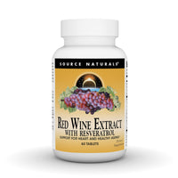 Thumbnail for Source Naturals Red Wine Extract with Resveratrol, Suport for Healthy Aging* - 60 Tablets