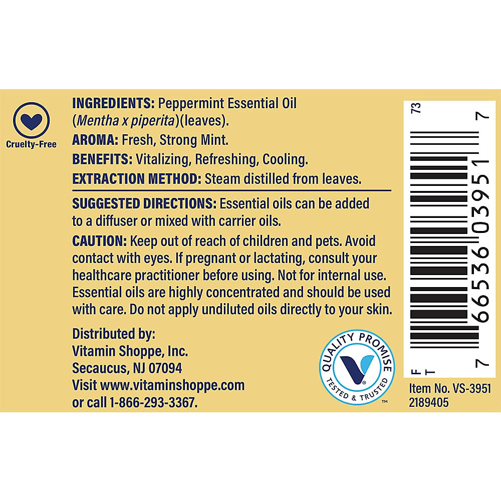 Peppermint - 100% Pure Essential Oil - Vitalizing, Refreshing, & Cooling Aromatherapy (1 fl. oz.)