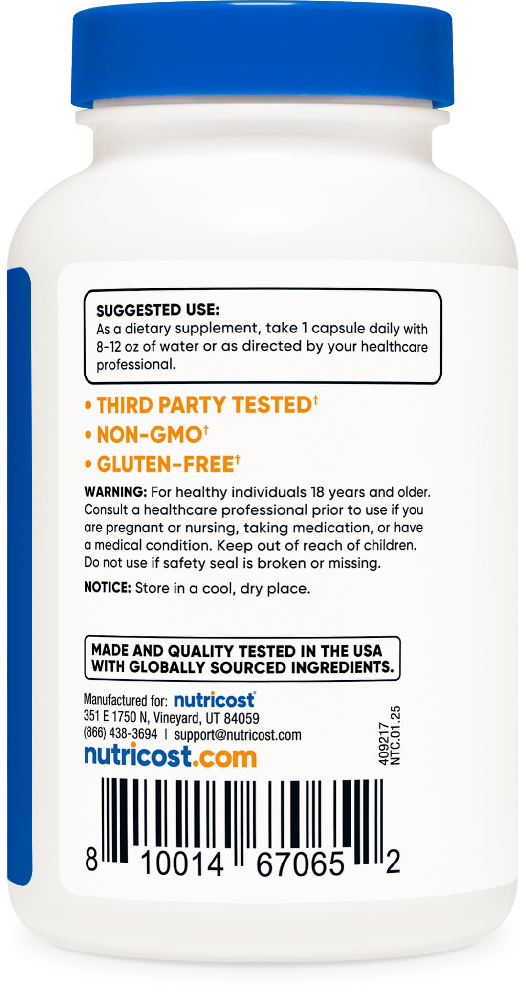 Nutricost L-Carnosine 500mg, 120 Capsules - Gluten Free & Non-GMO