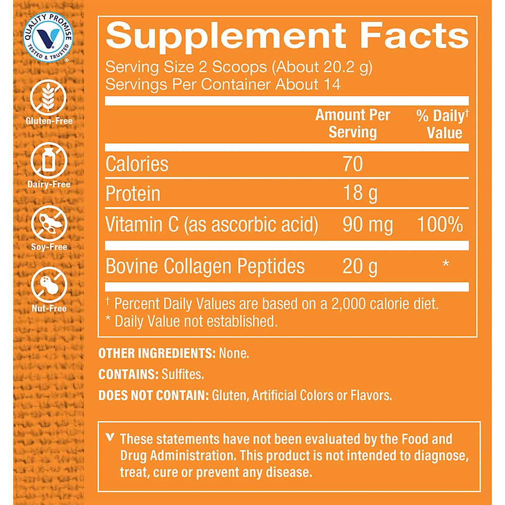 The Vitamin Shoppe Collagen Peptides - Skin Elasticity, Joint Health & Hair Support, Hydrolyzed Collagen