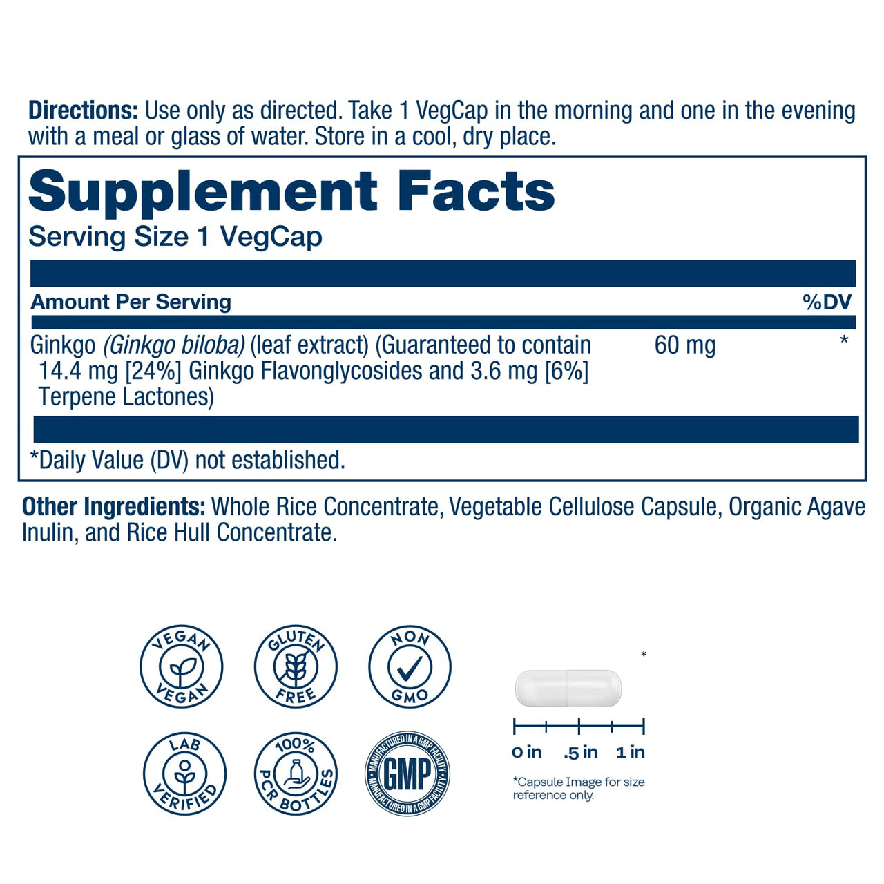 SOLARAY Ginkgo Biloba Extract, Vital Extracts - Brain Supplement - Ginkgo Biloba Capsules for Brain Health and Female Libido Support - Non GMO, Vegan, Gluten Free, 60-Day Guarantee - 120 Servings