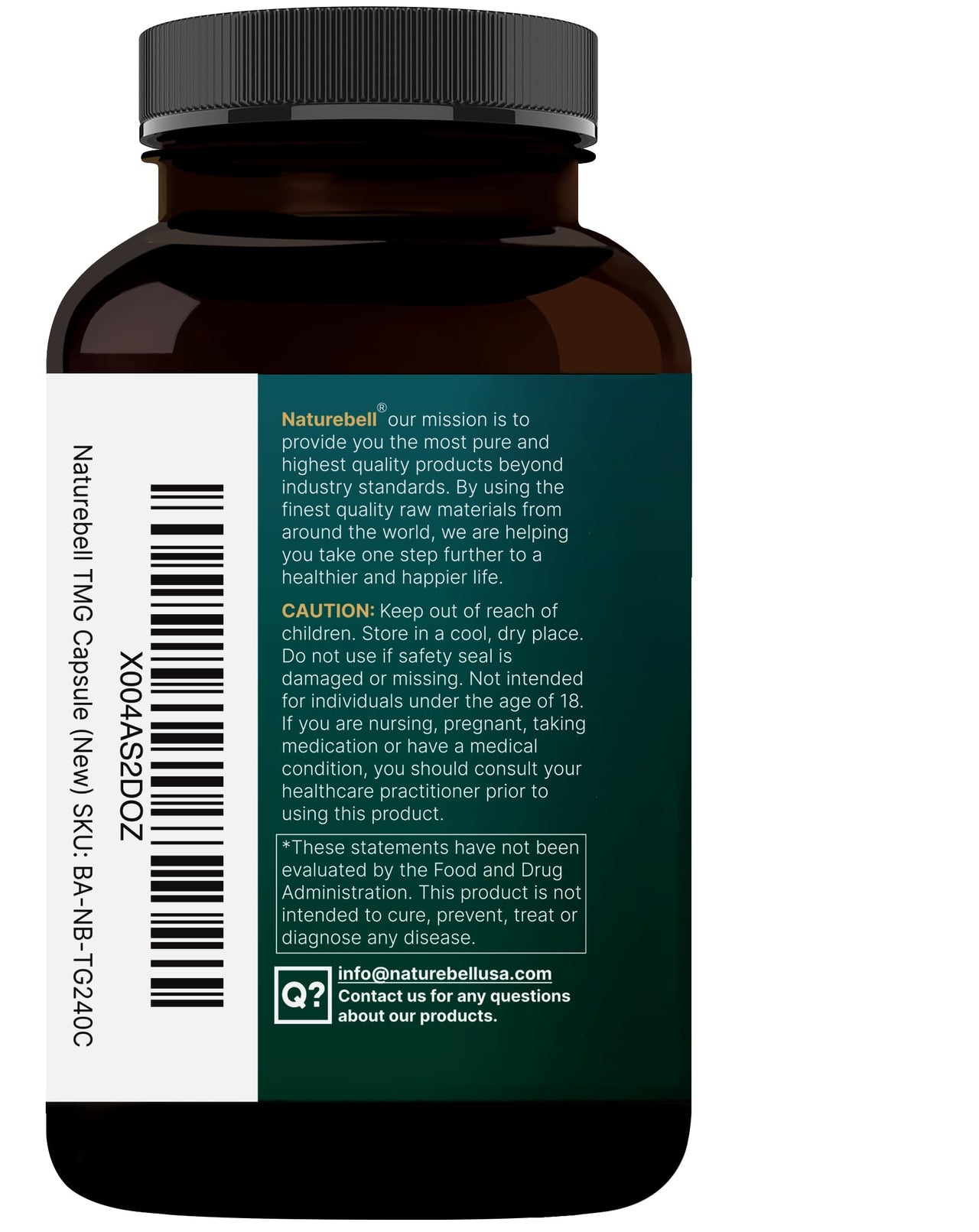 NatureBell TMG Supplements 1,500mg, 240 Capsules | Max Strength Betaine Anhydrous Trimethylglycine – Supports Healthy Homocysteine Balance, Heart & Liver Health – Non-GMO, Gluten Free