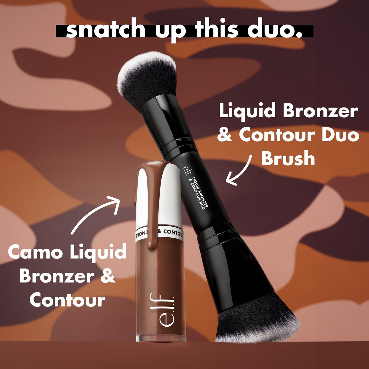 e.l.f. Camo Liquid Bronzer & Contour, Silky Highly Pigmented Formula, Creates a Long-Lasting Bronzed Glow & Natural Look, Vegan & Cruelty-Free, 5 Medium