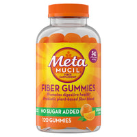 Thumbnail for Metamucil Fiber Gummies for Adults, No Sugar Added Orange Flavor, 5g Prebiotic Plant Based Fiber Supplement Blend, 120 Count