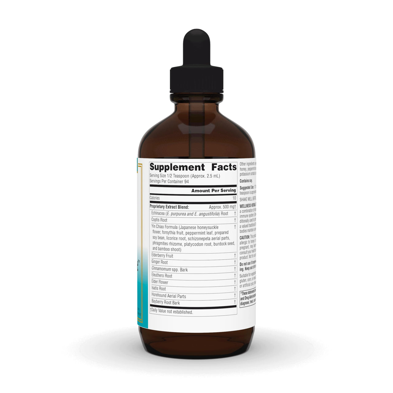 Source Naturals Wellness Herbal Resistance Liquid - Immune System Support with Echinacea, Coptis & Yin Chiao - 8 Fluid oz