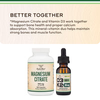 Thumbnail for Magnesium Citrate 800mg, 180 Capsules, Digestion & Constipation Support, Vegan Safe, Non-GMO, Double Wood Supplements