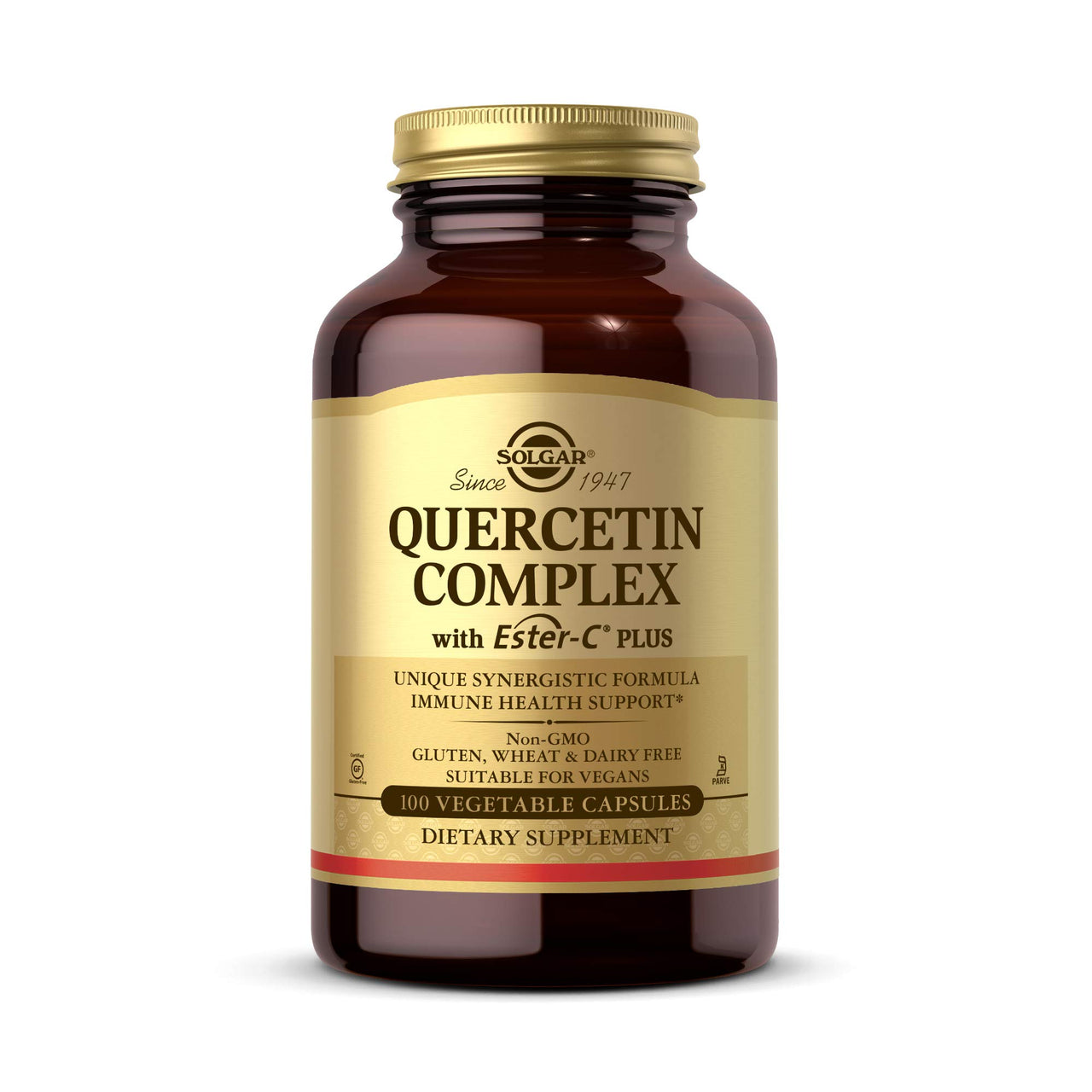 Solgar Quercetin Complex with Ester-C Plus, 100 Vegetable Capsules - Supports Immune Health, Antioxidant - Gentle on The Stomach Vitamin C - Non-GMO, Vegan, Gluten/Dairy Free - 50 Servings