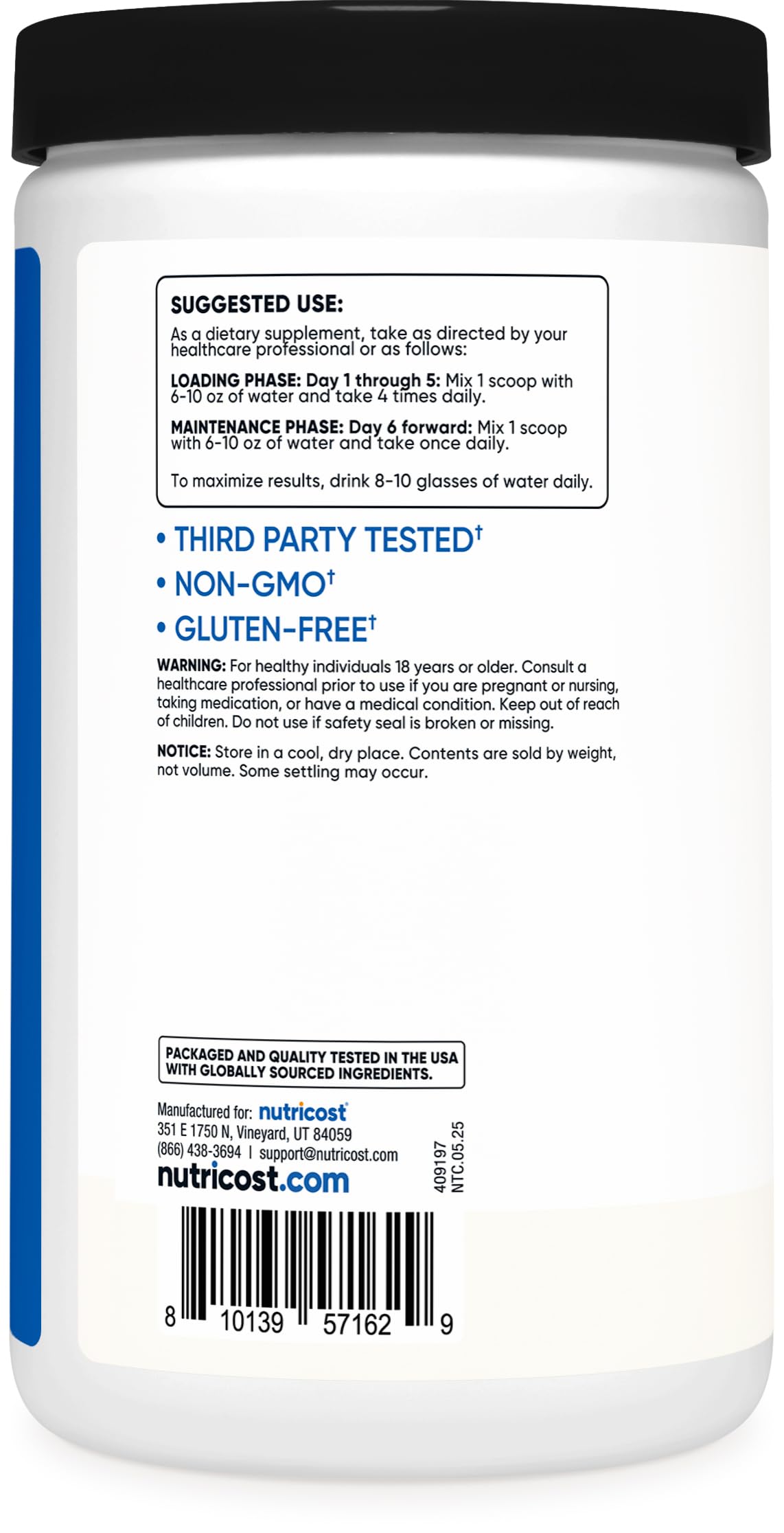 Nutricost Creatine Monohydrate Micronized Powder 500G, 5000mg Per Serv (5g) - 100 Servings, 17.9 Oz