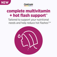 Thumbnail for Centrum Complete Multivitamin Supplement + Hot Flash Support Menopause Support Tablets, with Clinically Studied geniVida, 30 Count
