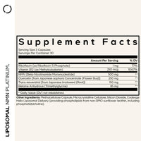 Thumbnail for Codeage Liposomal NMN Platinum - 500 mg NMN Supplement, Nicotinamide Mononucleotide, NAD Precursor - Quercetin, Resveratrol, Betaine TMG, Vitamin B2 Riboflavin & Vitamin B12 - Non-GMO - 90 Capsules