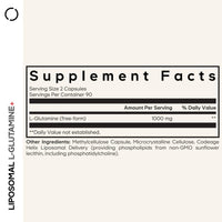 Thumbnail for Codeage Liposomal L-Glutamine Capsule Supplement - 1,000 mg L-Glutamine per Serving - 3-Month Supply - Liposomal Delivery, Vegan Pills, Non-GMO, Gluten-Free Amino Acid - 180 Capsules