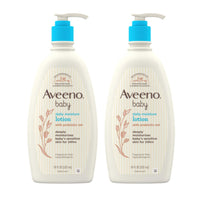Thumbnail for Aveeno Baby Daily Moisture Body Lotion for Sensitive Skin, Hypoallergenic Moisturizing Baby Lotion with Nourishing Oat to Deeply Moisturize Baby's Skin, Fragrance-Free, 18 fl. oz, 2 Pack
