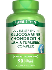 Thumbnail for Nature's Truth Glucosamine Chondroitin MSM Complex | 90 Caplets | with Turmeric | Double Strength | Non-GMO & Gluten Free Supplement