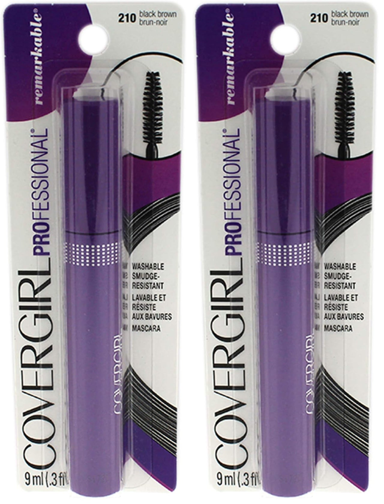 COVERGIRL Professional Mascara - Black Brown, Long Lasting, Smudge-Proof, Voluminous & Lengthening, Resists Swipes & Smears, Darkens & Defines All Day
