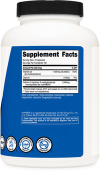 Thumbnail for Nutricost HMB (1500mg) and Vitamin D3 (6000 IU) Supplement - 240 Capsules, 80 Servings - Gluten Free and Non-GMO