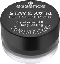Thumbnail for essence | Stay & Play Gel Eyeliner Pot | Waterproof, Long Lasting, Highly Pigmented | Vegan & Cruelty Free (01 | Black)