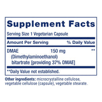Thumbnail for Life Extension DMAE Bitartrate, Supports neurotransmitter Production, 6-Month Supply, Gluten-Free, Non-GMO, Vegetarian, 200 Capsules