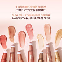 Thumbnail for Charlotte Tilbury Glowgasm Beauty Light Wand Liquid Highlighter Makeup - Soft-Focus Pink Highlighter & Blush for Cheeks - Pearlescent, Weightless Radiant Finish - Peachgasm