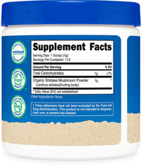 Thumbnail for Nutricost Organic Shiitake Mushroom Powder 4 oz - Gluten Free, Non-GMO
