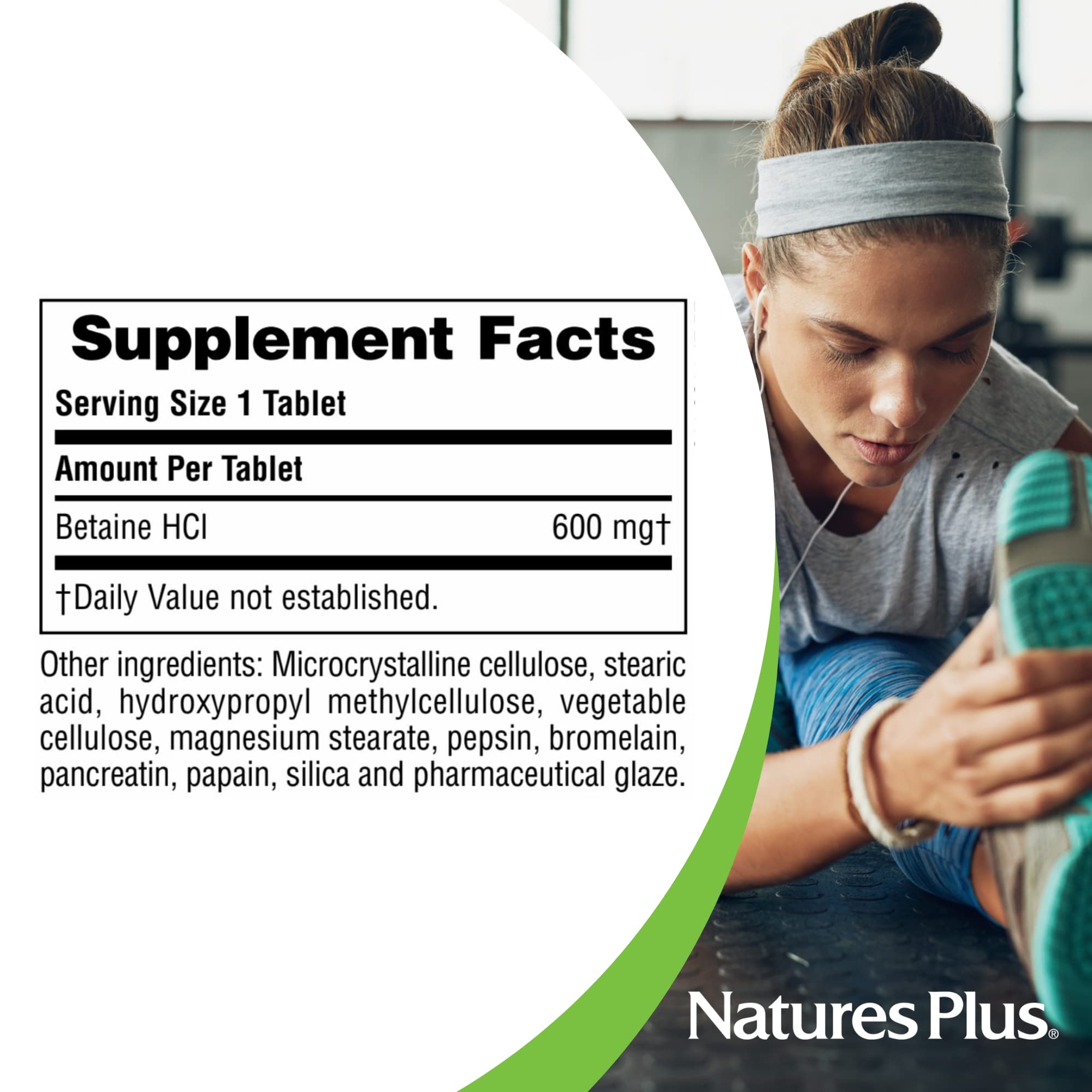 Buy NaturesPlus Betaine Hydrochloride 600 mg - 90 Tablets - Supports ...