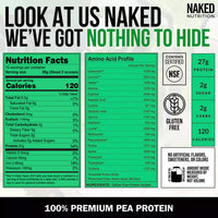 Thumbnail for NAKED Pea - Pea Protein Isolate - Plant Based, Vegetarian & Vegan Protein. NSF Certified, Easy to Digest, Non-GMO, No Lactose, No Soy and Gluten Free - 15 Servings