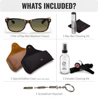 Thumbnail for Ray-Ban RB2132 NEW WAYFARER Classic Polarized Square Shape Sunglasses With Eyewear Kit Bundle - High Bridge Fit - Casual Wear Square Sunglasses