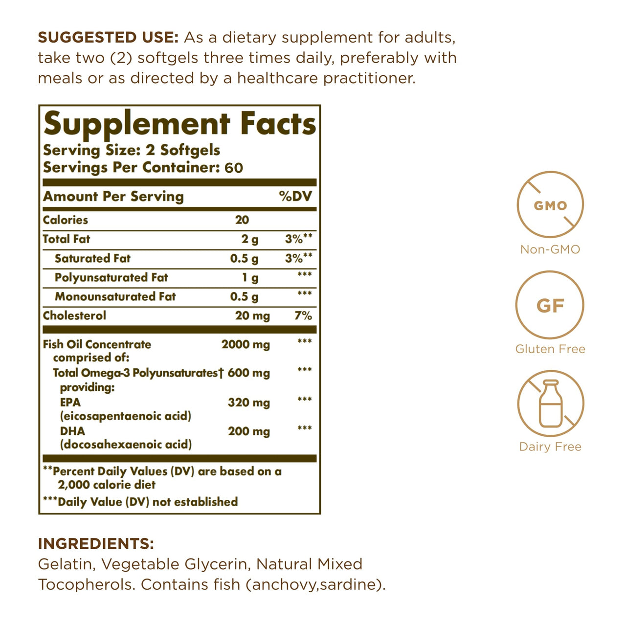Solgar Omega 3 Fish Oil Concentrate Solgar 120 Softgel