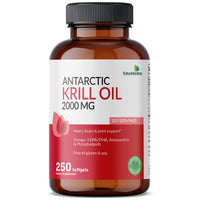 Thumbnail for Futurebiotics Antarctic Krill Oil 2000mg with Astaxanthin, Omega-3s EPA, DHA and Phospholipids - 100% Pure Premium Krill Oil Heavy Metal Tested, Non GMO – 250 Softgels