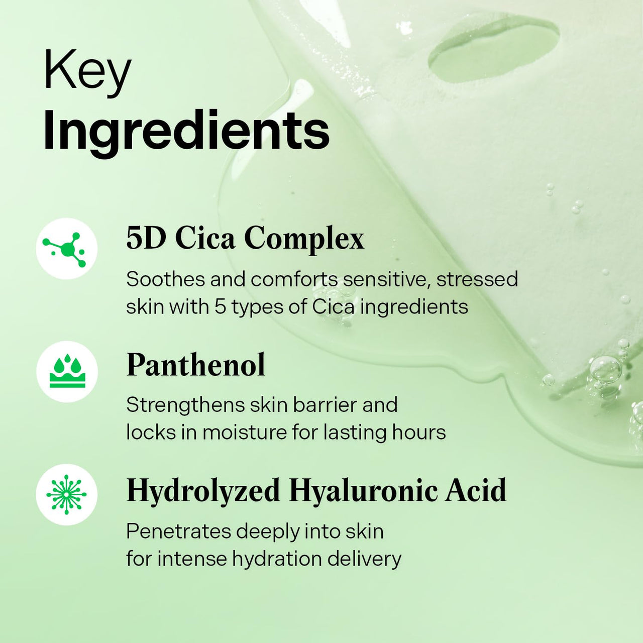 Torriden BALANCEFUL Cica Facial Masks (10 sheets) | Extra Soothing Care | 5D CICA, Hydrolyzed Hyaluronic Acid, Panthenol | Korean Face Mask