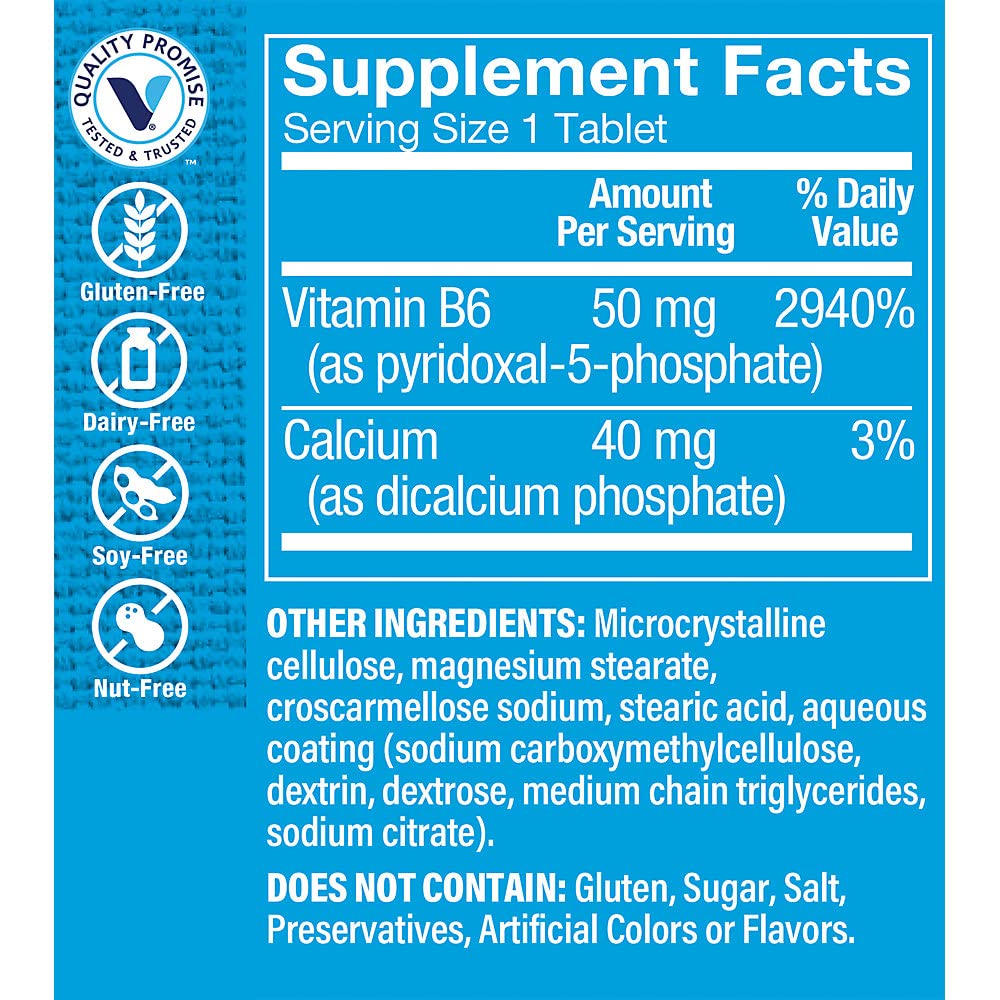 The Vitamin Shoppe P-5-P Pyridoxal-5-Phosphate 50mg - Active B6 Coenzyme | Amino Acid Metabolism | 100 Tablets | Superior Absorption