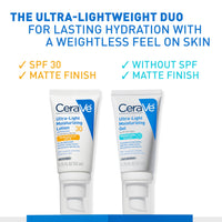 Thumbnail for CeraVe Ultra-Light Moisturizing Lotion With SPF 30, Daily Face Moisturizer with SPF, Formulated with Hyaluronic Acid & Ceramides, Broad Spectrum SPF, Oil Free, Matte Finish, 1.7 Ounce
