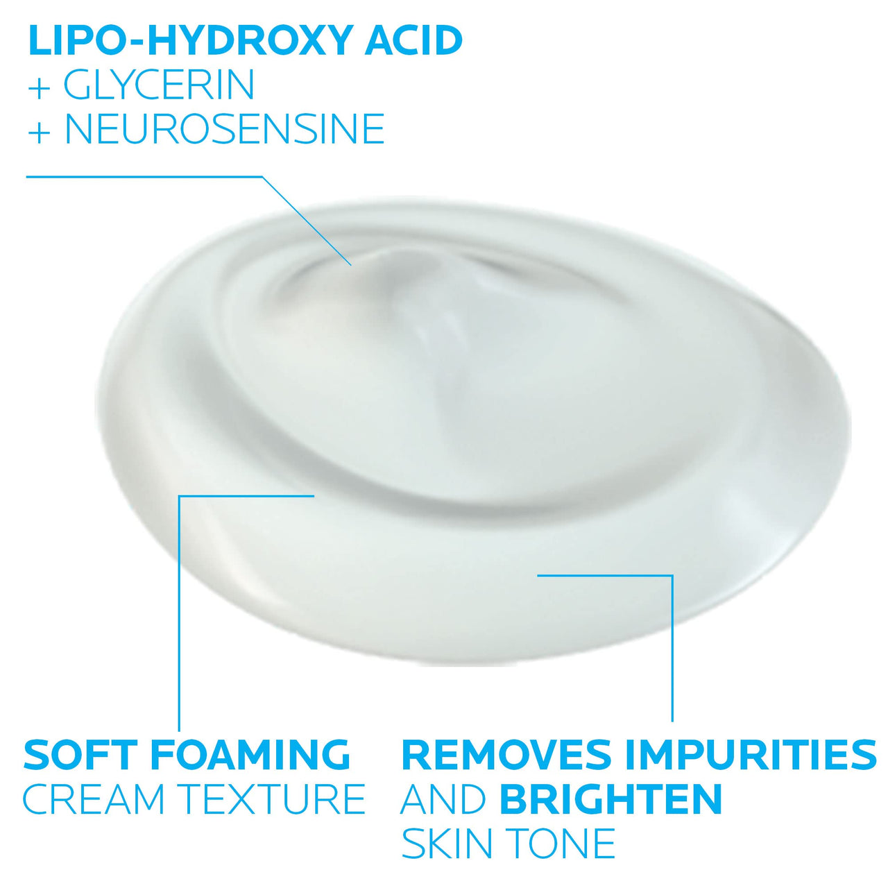 La Roche-Posay Pigmentclar Brightening Face Cleanser, Exfoliating Face Wash with LHAs, Dark Spot Remover and Skin Tone Brightening, Fragrance Free Foaming Cream Cleanser