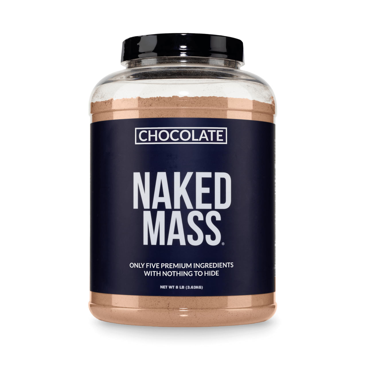 NAKED Chocolate Mass Gainer - All Natural Weight Gainer Protein Powder - 8lb Bulk, GMO Free, Gluten Free & Soy Free. No Artificial Ingredients - 1,360 Calories