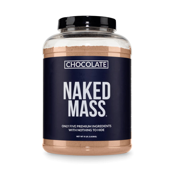 NAKED Chocolate Mass Gainer - All Natural Weight Gainer Protein Powder - 8lb Bulk, GMO Free, Gluten Free & Soy Free. No Artificial Ingredients - 1,360 Calories