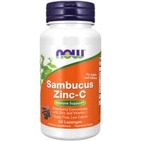 Thumbnail for NOW Foods Supplements, Sambucus Zinc-C with Elderberry Concentrate and Vitamin C, 60 Lozenges