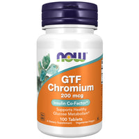 Thumbnail for NOW Supplements, GTF (Glucose Tolerance Factor) Chromium 200 mcg, Insulin Co-Factor*, 100 Tablets