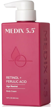Thumbnail for Medix 5.5 Retinol Body Lotion Firming Moisturizer | Crepey Skincare Treatment | Retinol Body Cream | Anti Aging Firming Cream For Women Targets Look Of Crepe Skin, Wrinkles, & Sagging Skin, 15 Fl Oz