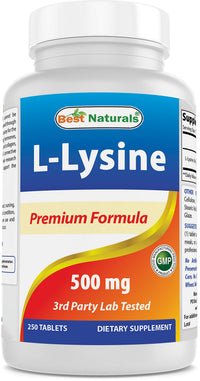Thumbnail for Best Naturals L-Lysine 500 mg 250 Tablets