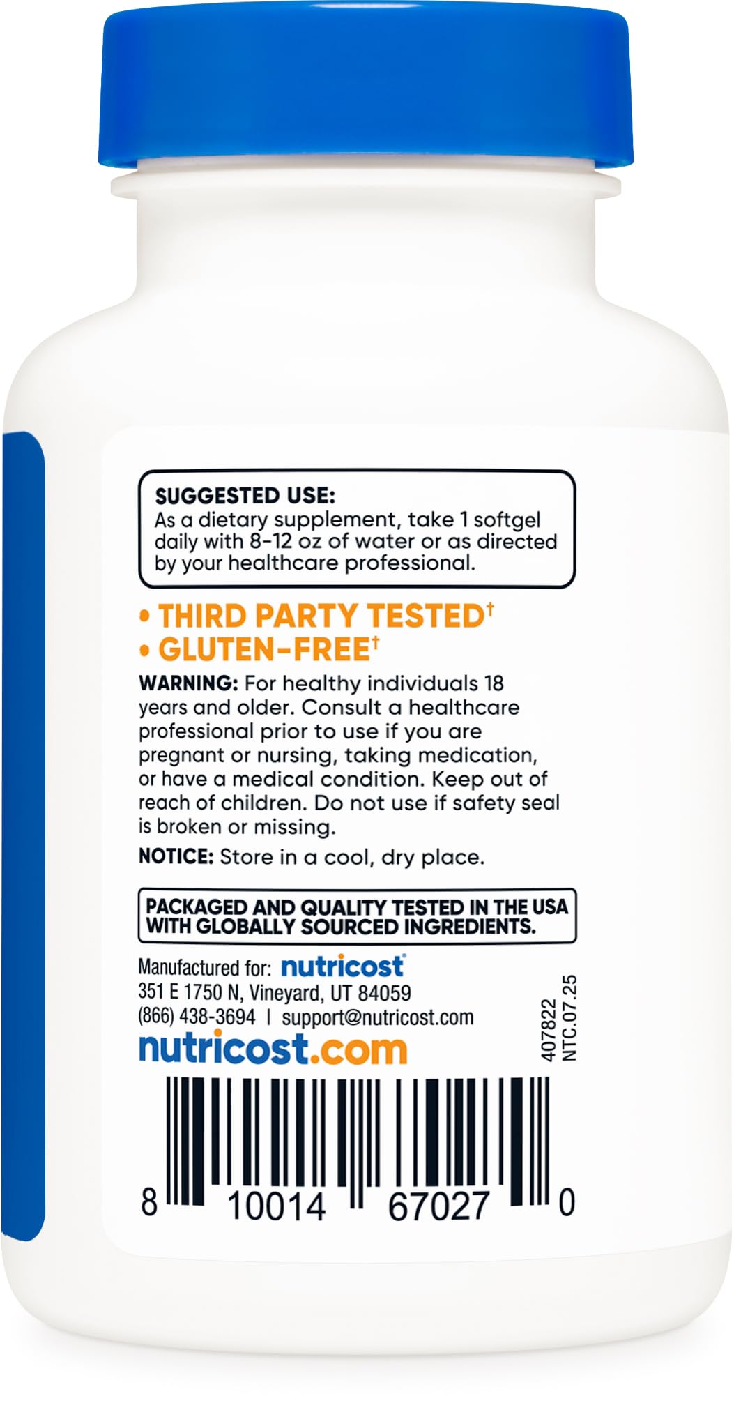 Nutricost Biotin (5,000mcg) 150 Softgels - Vitamin B7 - Gluten Free, Non-GMO