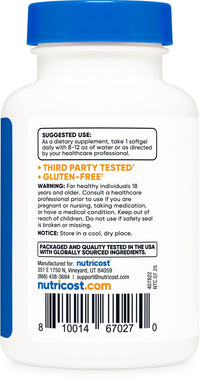 Thumbnail for Nutricost Biotin (5,000mcg) 150 Softgels - Vitamin B7 - Gluten Free, Non-GMO