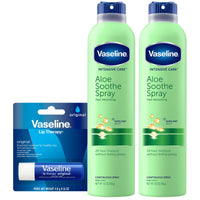 Thumbnail for Vaseline Aloe Soothe Spray 2-Pack – Non-Greasy, Fast-Absorbing All-Over Soothing Moisturizer for Dry Skin + Original Lip Therapy for Soft, Smooth Lips